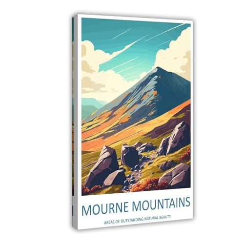 BILQAHT Leinwand-Poster, Motiv: Trauergebirge, Reisekunst, Schlafzimmer, Dekoration, Landschaft, Büro, Raumdekoration, Geschenk, 60 x 90 cm, 4 Stück BILQAHT Leinwand-Poster, Motiv: Trauergebirge, Reisekunst, Schlafzimmer, Dekoration, Landschaft, Büro, Raumdekoration, Geschenk, 60 x 90 cm, 4 Stück von BILQAHT