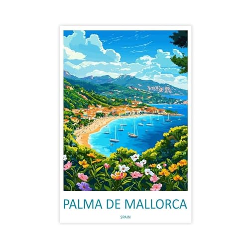BILQAHT Palma de Mallorca Cartoon-Reiseposter auf Leinwand, Poster, Schlafzimmer, Dekoration, Landschaft, Büro, Raumdekoration, Geschenk, 50 x 75 cm BILQAHT Palma de Mallorca Cartoon-Reiseposter auf Leinwand, Poster, Schlafzimmer, Dekoration, Landschaft, Büro, Raumdekoration, Geschenk, 50 x 75 cm von BILQAHT