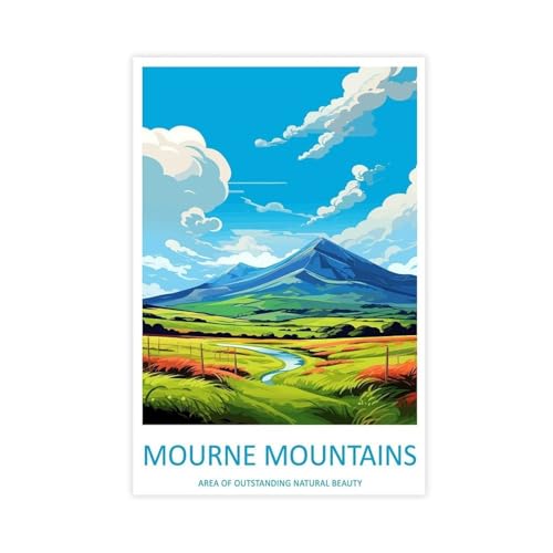 Leinwand-Poster, Wandkunst, Motiv: Trauergebirge, Wandkunst, Dekordruck, Gemälde für Wohnzimmer, Schlafzimmer, Dekoration, 60 x 90 cm, 2 Stück Leinwand-Poster, Wandkunst, Motiv: Trauergebirge, Wandkunst, Dekordruck, Gemälde für Wohnzimmer, Schlafzimmer, Dekoration, 60 x 90 cm, 2 Stück von BILQAHT