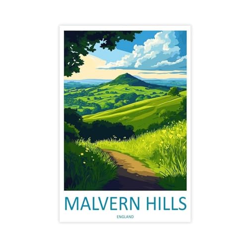 Malvern Hills Reisekunst, Malvern Hills, Geschenk-Kunst, Leinwandposter, Wandkunst, Dekordruck, Bild Gemälde für Wohnzimmer, Schlafzimmer, Dekoration, 40 x 60 cm Malvern Hills Reisekunst, Malvern Hills, Geschenk-Kunst, Leinwandposter, Wandkunst, Dekordruck, Bild Gemälde für Wohnzimmer, Schlafzimmer, Dekoration, 40 x 60 cm von BILQAHT