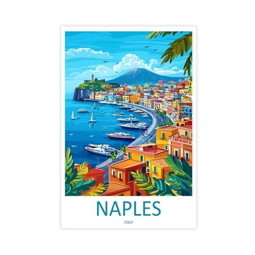 Neapel Cartoon Reiseposter Italien Kunst Leinwand Poster Wandkunst Dekor Druck Bild Gemälde für Wohnzimmer Schlafzimmer Dekoration 60 x 90 cm Neapel Cartoon Reiseposter Italien Kunst Leinwand Poster Wandkunst Dekor Druck Bild Gemälde für Wohnzimmer Schlafzimmer Dekoration 60 x 90 cm von BILQAHT