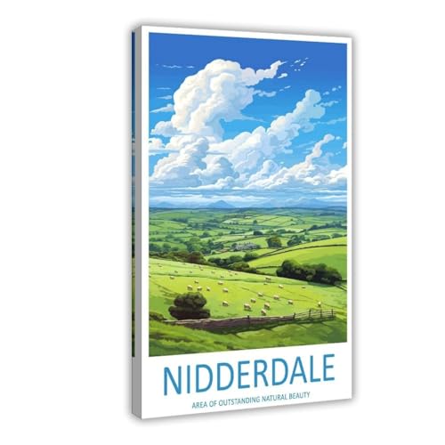 Nidderdale Reisekunst, Nidderdale-Geschenk-Kunst, Leinwand-Poster, Schlafzimmer, Dekoration, Landschaft, Büro, Raumdekoration, Geschenk, 60 x 90 cm Nidderdale Reisekunst, Nidderdale-Geschenk-Kunst, Leinwand-Poster, Schlafzimmer, Dekoration, Landschaft, Büro, Raumdekoration, Geschenk, 60 x 90 cm von BILQAHT