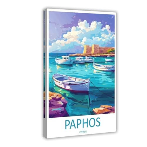 Paphos Cartoon-Reiseposter, Zypern-Kunst, Leinwandposter, Wandkunst, Dekordruck, Bild, Gemälde für Wohnzimmer, Schlafzimmer, Dekoration, 40 x 60 cm Paphos Cartoon-Reiseposter, Zypern-Kunst, Leinwandposter, Wandkunst, Dekordruck, Bild, Gemälde für Wohnzimmer, Schlafzimmer, Dekoration, 40 x 60 cm von BILQAHT