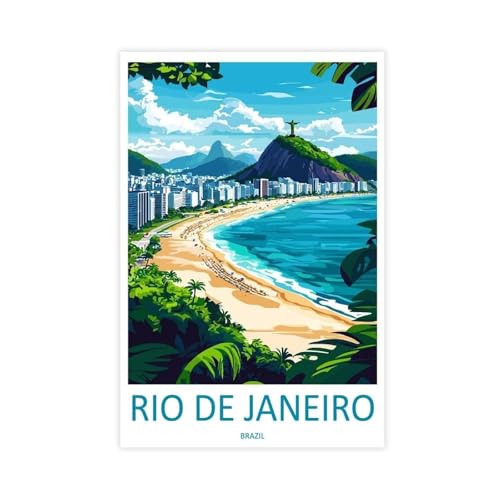 Rio De Janeiro Reiseposter Brasilien Kunst Leinwand Poster Wandkunst Dekor Druck Bild Gemälde für Wohnzimmer Schlafzimmer Dekoration 50 x 75 cm Rio De Janeiro Reiseposter Brasilien Kunst Leinwand Poster Wandkunst Dekor Druck Bild Gemälde für Wohnzimmer Schlafzimmer Dekoration 50 x 75 cm von BILQAHT