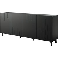 Kommode moby 200 cm 4D vier Türen MDF-platte gefräste front weiß matt von BIM FURNITURE