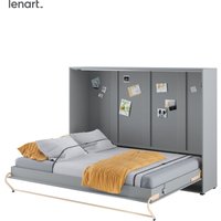 Lenart Schrankbett Wandbett Concept Pro CP04 140x200 horizontal mattes grau von BIM FURNITURE