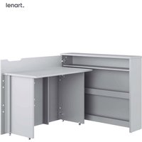 Lenart Work Concept CW-01L ausziehbarer schreibtisch mit regalen - links - 100 cm tischplatte in matt grau von BIM FURNITURE