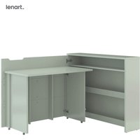 Lenart Work Concept CW-01L ausziehbarer schreibtisch mit regalen - links - 100 cm tischplatte in matt salbei von BIM FURNITURE