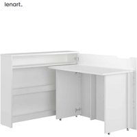 Bim Furniture - Lenart Work Concept CW-01P ausziehbarer schreibtisch mit regalen - rechts - 100 cm tischplatte in glanz weiß von BIM FURNITURE