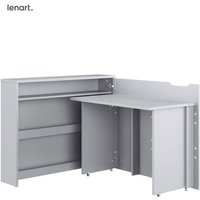 Lenart Work Concept CW-01P ausziehbarer schreibtisch mit regalen - rechts - 100 cm tischplatte in matt grau von BIM FURNITURE