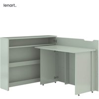 Bim Furniture - Lenart Work Concept CW-01P ausziehbarer schreibtisch mit regalen - rechts - 100 cm tischplatte in matt salbei von BIM FURNITURE