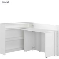 Bim Furniture - Lenart Work Concept CW-01P ausziehbarer schreibtisch mit regalen - rechts - 100 cm tischplatte in matt weiß von BIM FURNITURE