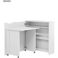 Bim Furniture - Lenart Work Concept Slim CW-02L ausziehbarer schreibtisch mit regalen - links - 79 cm tischplatte in glanz weiß von BIM FURNITURE