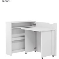 Bim Furniture - Lenart Work Concept Slim CW-02P ausziehbarer schreibtisch mit regalen - rechts - 79 cm tischplatte in glanz weiß von BIM FURNITURE