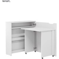 Bim Furniture - Lenart Work Concept Slim CW-02P ausziehbarer schreibtisch mit regalen - rechts - 79 cm tischplatte in matt weiß von BIM FURNITURE