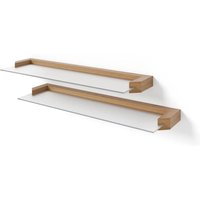 Bim Furniture - Regalen auris 60 cm set aus 2 schwebenden eiche wotan / satiniertes glas von BIM FURNITURE
