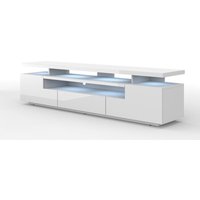 Bim Furniture - TV-Schrank eva 195 cm aus mdf glänzendes weiß + led von BIM FURNITURE