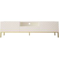Bim Furniture - TV-Schrank ginax 190 cm weiß glänzend mit goldrahmen Bim Furniture - TV-Schrank ginax 190 cm weiß glänzend mit goldrahmen von BIM FURNITURE
