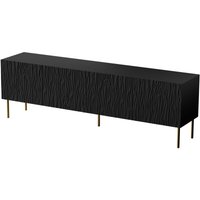 Bim Furniture - TV-Schrank jungle 190 cm 4D gefräste front MDF-platte schwarz matt von BIM FURNITURE