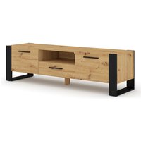 Bim Furniture - TV-Schrank nuka 160 cm im industriellen stil handwerks-eiche / schwarz matt von BIM FURNITURE