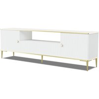 Bim Furniture - TV-Schrank petra 180cm 2D1S weiß matt mit goldenen beinen Bim Furniture - TV-Schrank petra 180cm 2D1S weiß matt mit goldenen beinen von BIM FURNITURE