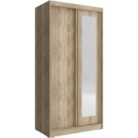 Bim Furniture - alaska Kleiderschrank 100 cm mit 2 schiebetüren spiegel sonoma eiche von BIM FURNITURE