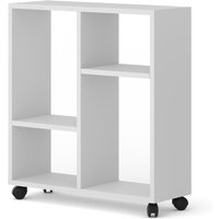 MOBILE BEISTELLTISCH MIT ROLLEN PC NACHTTISCH UFFIO CASA BIANCO OPACO 65x60x20cm TRASCO von BIM FURNITURE