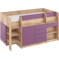 Etagenbett smile links sonoma eiche / violett von BIM FURNITURE