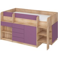 Etagenbett SMILE rechts sonoma eiche / violett von BIM FURNITURE