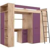 Bim Furniture - Etagenbett verana rechts sonoma eiche / violett von BIM FURNITURE