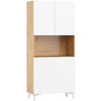 Klappbare megan 1 Schreibtisch Haushaltsbüro Computertisch artisan eiche / weiß glänzend von BIM FURNITURE