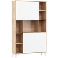 Bim Furniture - Klappbare megan 2 Schreibtisch Haushaltsbüro Computertisch sonoma eiche / weiß glänzend von BIM FURNITURE
