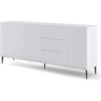 Bim Furniture - Kommode ravenna b 200 cm 3D3S gefrästes weiß matt + füße von BIM FURNITURE