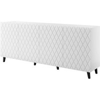Kommode loco 200 cm 4D vier Türen MDF-platte gefräste front weiß matt von BIM FURNITURE