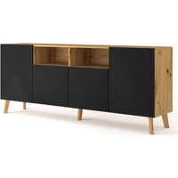 Kommode luxi 4D 195 cm artisan eiche / schwarz matt von BIM FURNITURE