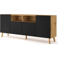 Kommode luxi 4D 195 cm artisan eiche / schwarz matt Kommode luxi 4D 195 cm artisan eiche / schwarz matt von BIM FURNITURE