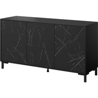 Bim Furniture - Kommode marmo 200 cm 3D schwarz matt / schwarzer marmor von BIM FURNITURE