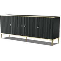 Kommode petra 182cm 4D schwarz matt mit goldenen beinen von BIM FURNITURE
