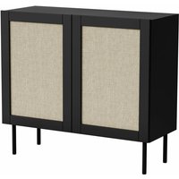 Kommode yucca 100 cm 2D schwarz matt/ calabria-rattan von BIM FURNITURE