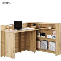 Lenart Work Concept CW-01L ausziehbarer schreibtisch mit regalen - links - 100 cm tischplatte in handwerks-eiche von BIM FURNITURE