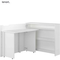 Lenart Work Concept CW-01L ausziehbarer schreibtisch mit regalen - links - 100 cm tischplatte in matt weiß von BIM FURNITURE