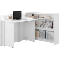 Lenart verschließbarer Schreibtisch Off. Concept cm115x27-136x93H links Weiß matt von BIM FURNITURE