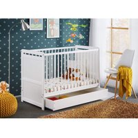 Kinderbett mit Schublade, die sich in ein Einzelbett aus Kiefernholz verwandelt von BIM FURNITURE