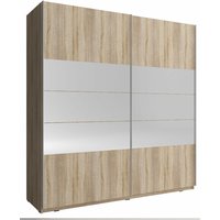 Mika i Kleiderschrank 150 cm 2 schiebetüren spiegel sonoma eiche von BIM FURNITURE