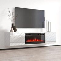 Roxy TV-Schrank mit elektrischem Kamin schwarz cm183x35x38h weiß glänzend Roxy TV-Schrank mit elektrischem Kamin schwarz cm183x35x38h weiß glänzend von BIM FURNITURE
