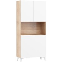 Bim Furniture - Klappbare megan 1 Schreibtisch Haushaltsbüro Computertisch sonoma eiche / weiß glänzend von BIM FURNITURE