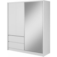 Sara Kleiderschrank 184 cm Schiebetür spiegel 2 schubladen weiß matt Sara Kleiderschrank 184 cm Schiebetür spiegel 2 schubladen weiß matt von BIM FURNITURE