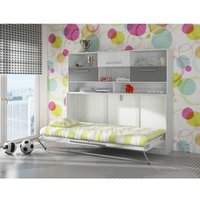 Schrankbett Wandbett roger 90x200cm horizontal + regal craft weiß/Graphit von BIM FURNITURE