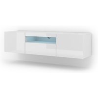 Bim Furniture - TV-Schrank aura 150 cm hängend oder stehend weiß matt / glänzendes weiß + led von BIM FURNITURE