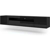 TV-Schrank aura 200 cm hängend oder stehend schwarz matt / glänzendes schwarz von BIM FURNITURE